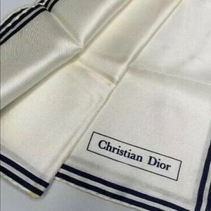 RARE Vintage Dior Silk Trotter Scarf Hand Rolled